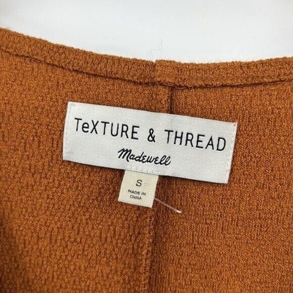 Texture & Thread Dress‎ Womens Small Orange Short Sleeve True Wrap Side Tie - Picture 4 of 10